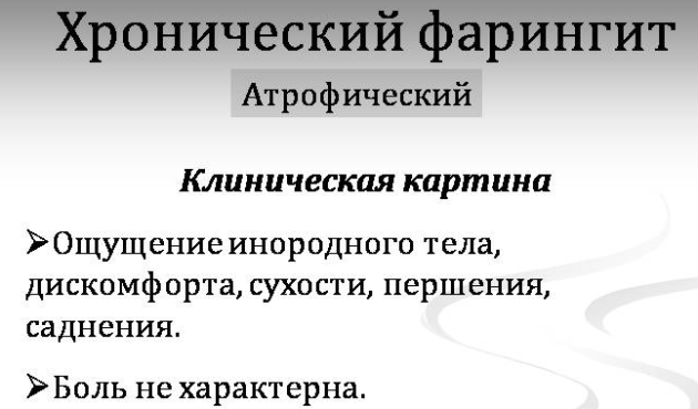 Симптоми та лікування атрофічного фарингіту